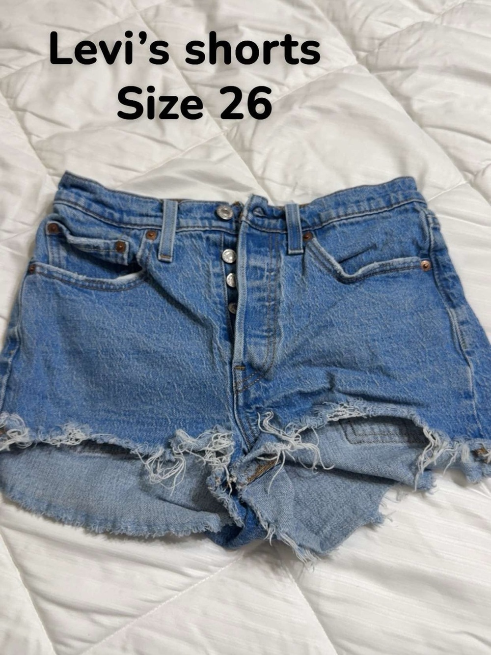 Levi's Vintage-Inspired Blue Distressed Jean Shorts